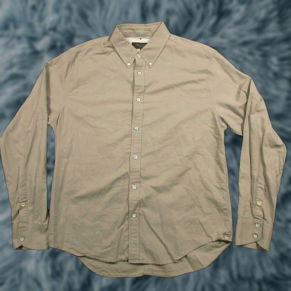 Rag & Bone Rag & Bone Button Down Long Sleeve Shirt Mens L Solid Gray Twill Dress or Casual Size US L / EU 52-54 / 3 - 1 Thumbnail