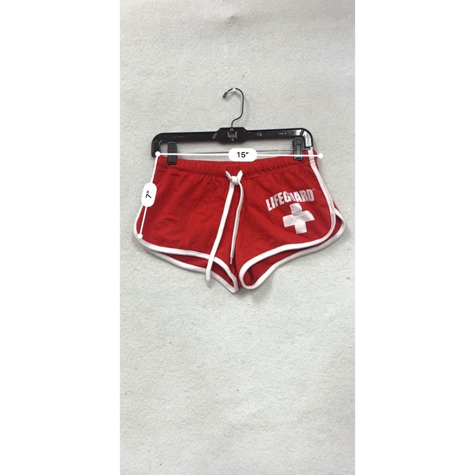Vintage Lifeguard Womens Athletic Shorts Red M with White Trim (Medium) Size 32" / US 10 / IT 46 - 7 Thumbnail