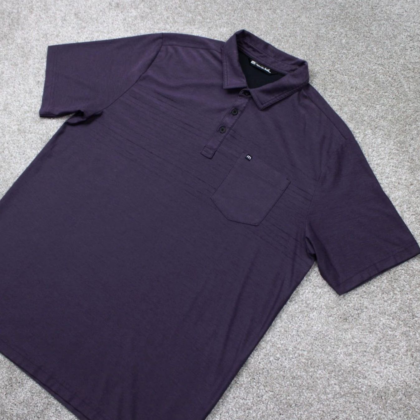 TravisMathew Travis Mathew Polo Shirt Mens XL Purple Pima Cotton/Polyester Pocket S/S Golf Size US XL / EU 56 / 4 - 3 Thumbnail