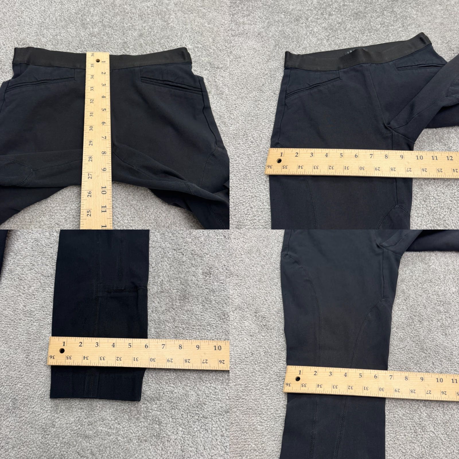 Theory Theory Women's Pants Pull On Ankle Mid Rise 2 Black 25.5in Inseam Cotton Blend Stretch Breathable Easy Care Logo Flat Front Regular Size 26" / US 2 / IT 38 - 9 Thumbnail