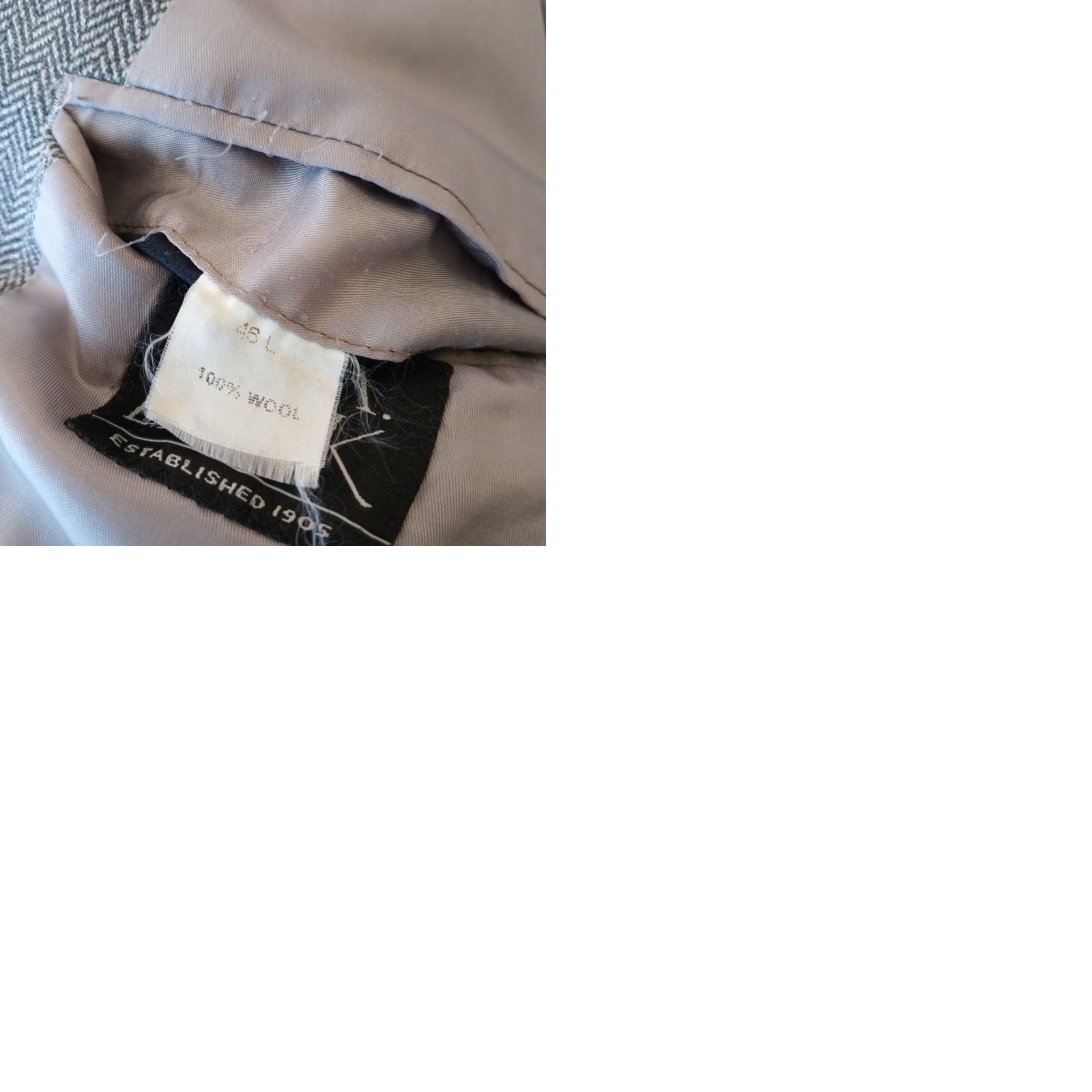 Jos. A. Bank Jos A Bank Blazer Mens 46 Long Gray Herringbone Wool Two Button Single Vent Vintage No Size 46R - 9 Thumbnail