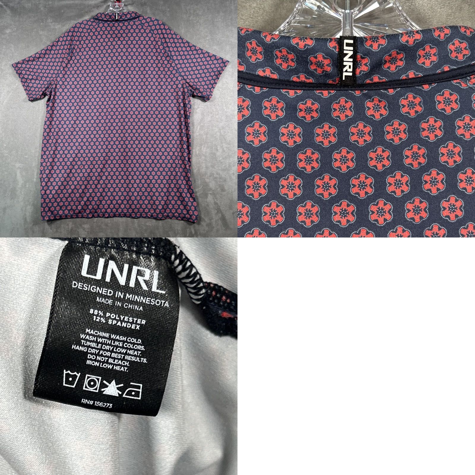 Vintage UNRL Barstool Sports Polo Mens 2XL Athletic Fit Performance Geometric Golf Shirt Size US XXL / EU 58 / 5 - 8 Thumbnail