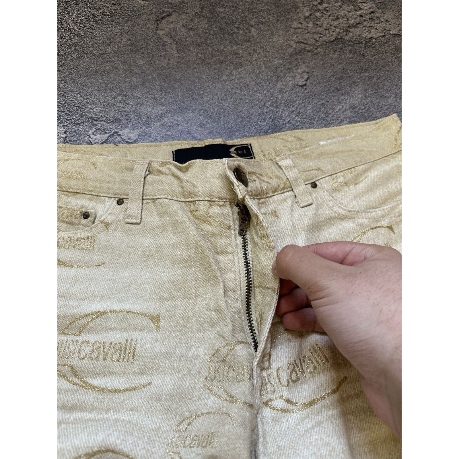 Just Cavalli Vintage Just Cavalli Monogram Mens Gold Jeans Pants Size 28 Size US 28 / EU 44 - 7 Thumbnail