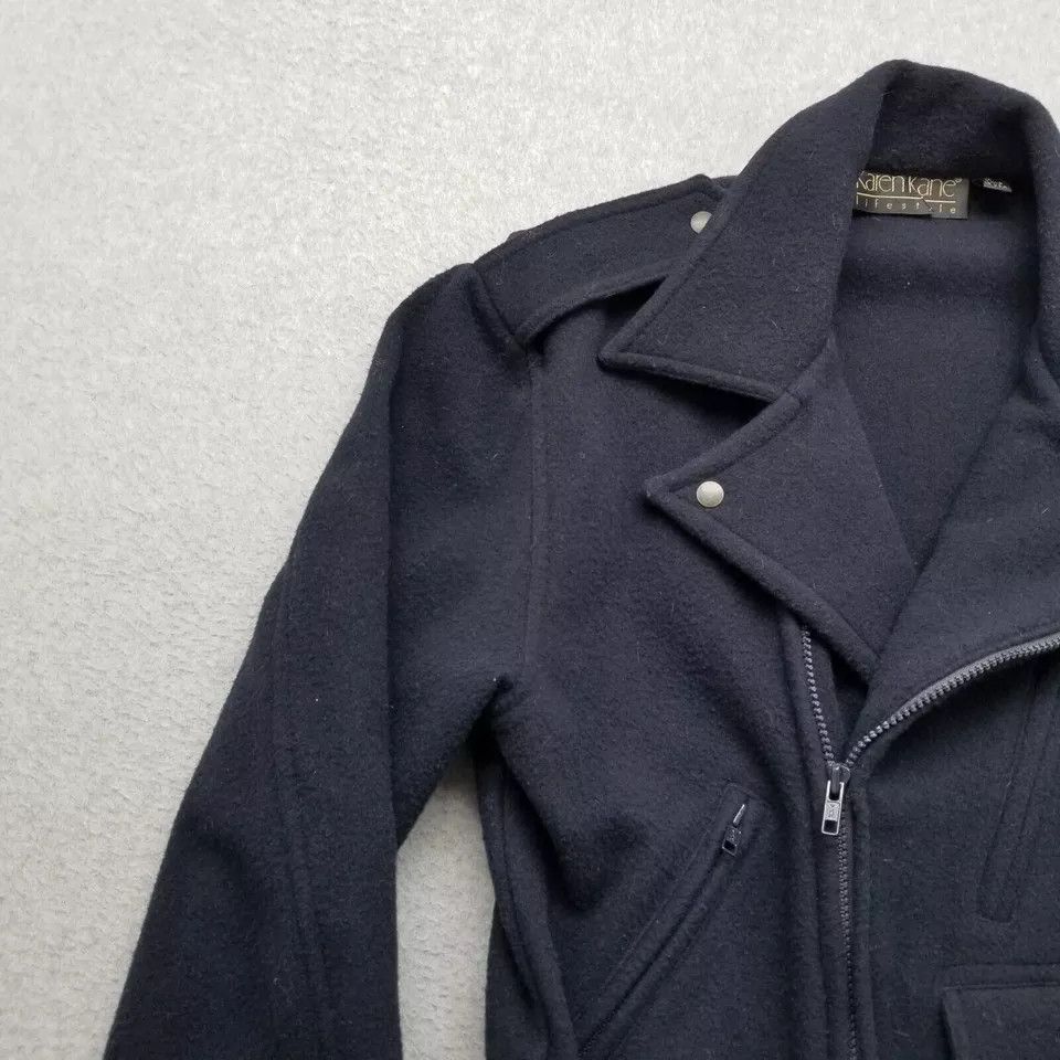Other Karen Kane Jacket Womens Medium Blue Zip Pockets Belt Casual Size M / US 6-8 / IT 42-44 - 2 Thumbnail