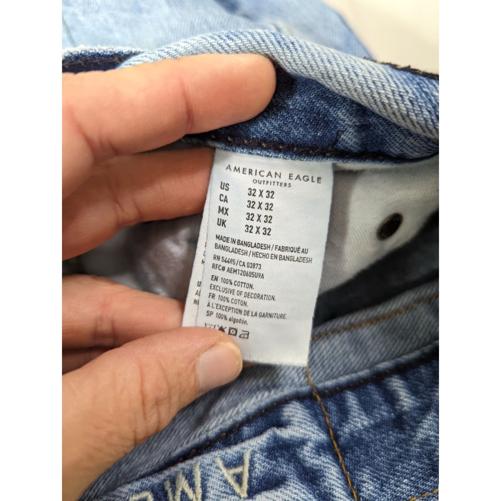 American Eagle Outfitters American Eagle Jeans Dad Light Wash 32x32 100% Cotton Distressed Denim Men Regular Mid Rise Blue M3J Size US 32 / EU 48 - 5 Thumbnail
