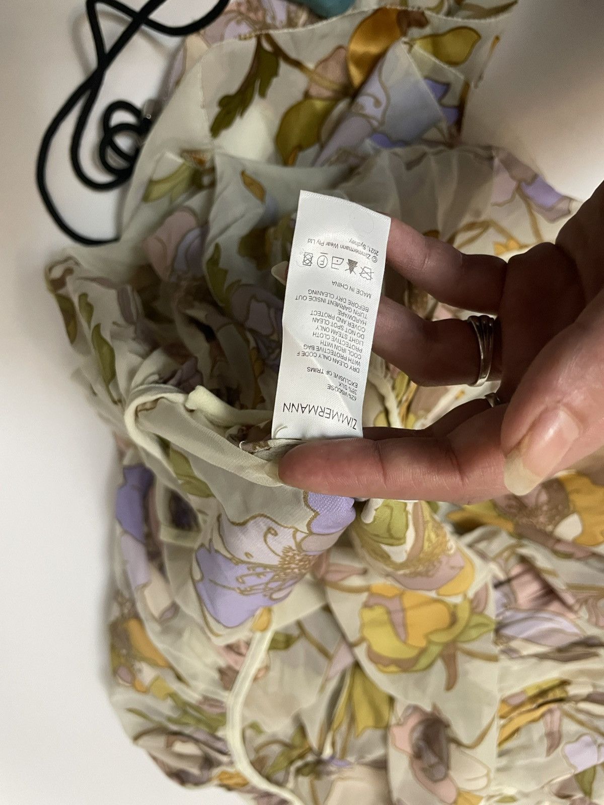 Zimmermann Floral silk Zimmermann midi dress puffed sleeves flounces Size M / US 6-8 / IT 42-44 - 8 Thumbnail