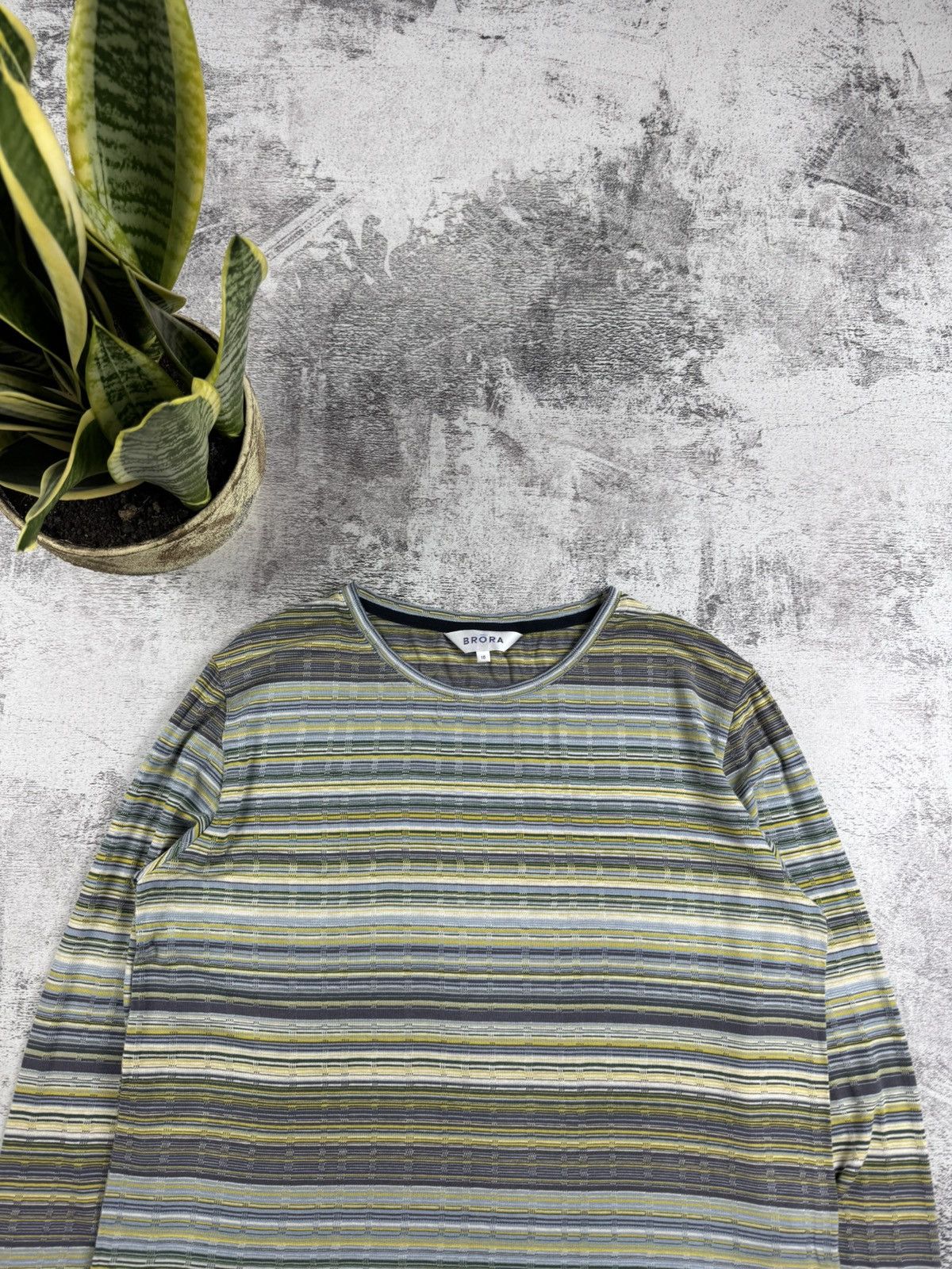 Vintage BRORA Viscose Striped 16 Size Longsleeve Pullover Sweatshirt Size XXL / US 16-18 / IT 52-54 - 7 Thumbnail