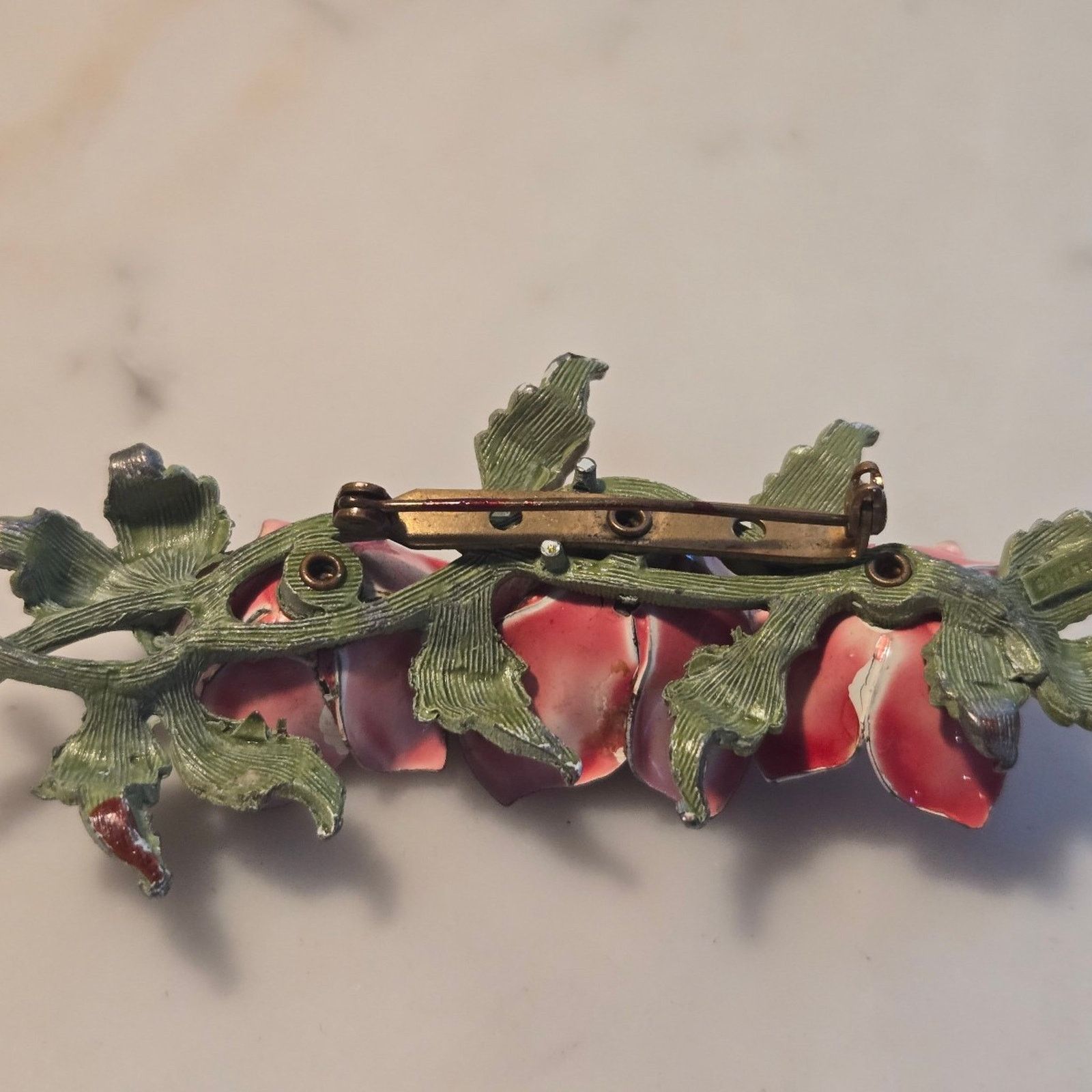 Pieces Uniques Vintage Floral Brooch Vintage Enamel Flower Enamel Pink Size ONE SIZE - 11 Thumbnail
