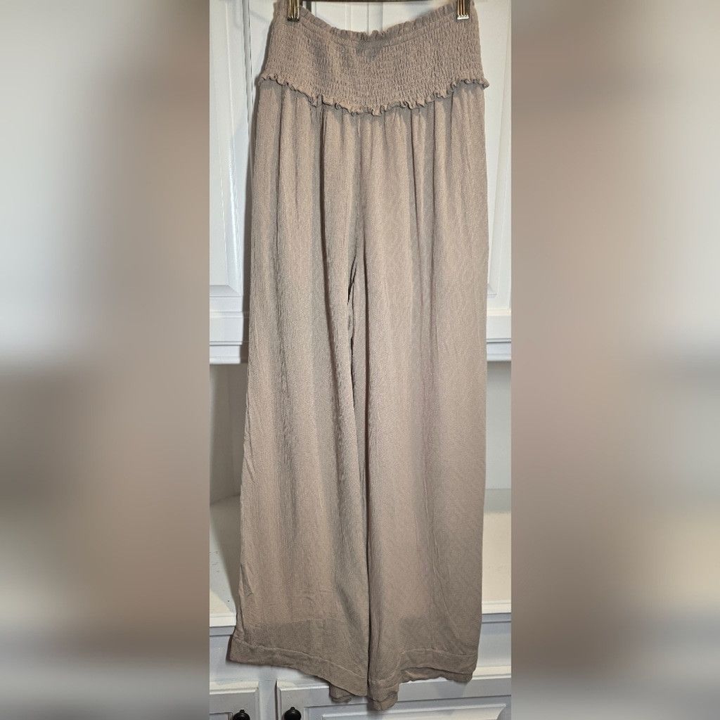 Anthropologie Anthropologie Mustard Seed NWT Wide Leg Pants Smocked Waist Size 27" / US 4 / IT 40 - 6 Thumbnail