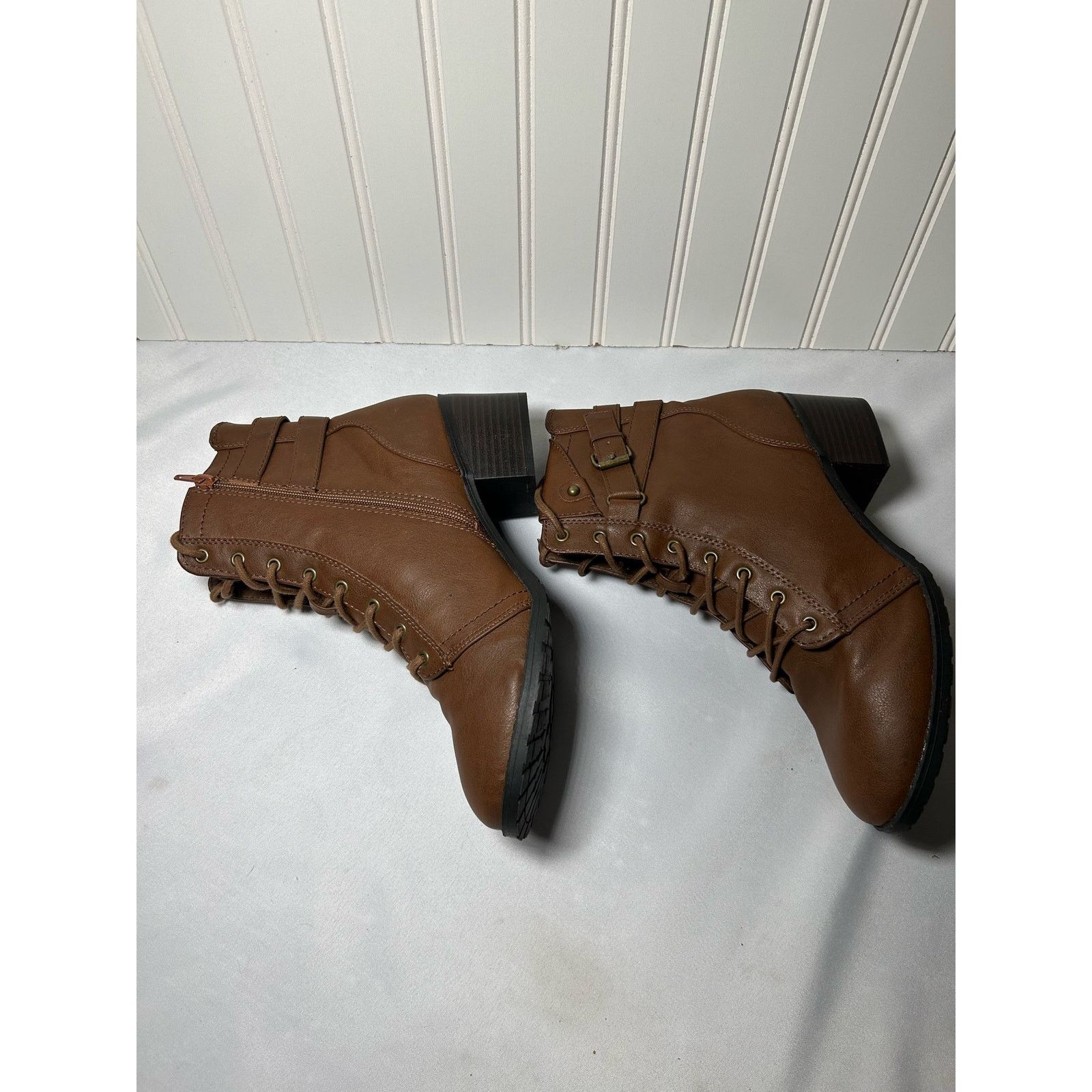 Other BRASH NWOT Brown Casual Boots Ankle High Side Zip Size 11 Size US 11 / IT 41 - 10 Thumbnail