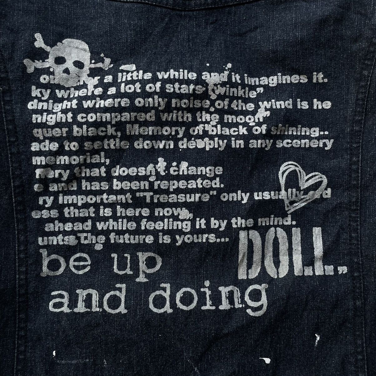 14th Addiction 2000s LIZ LISA DOLL GOTHIC PUNK SKULL POEM JACKET DENIM HOOD Size XS / US 0-2 / IT 36-38 - 17 Thumbnail