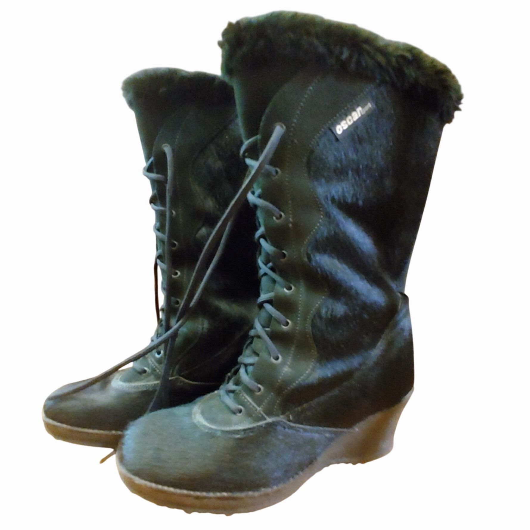 Other Oscar Sport Boots Black Ponyhair Fur Lace Up Après Ski Size Size ONE SIZE - 8 Thumbnail