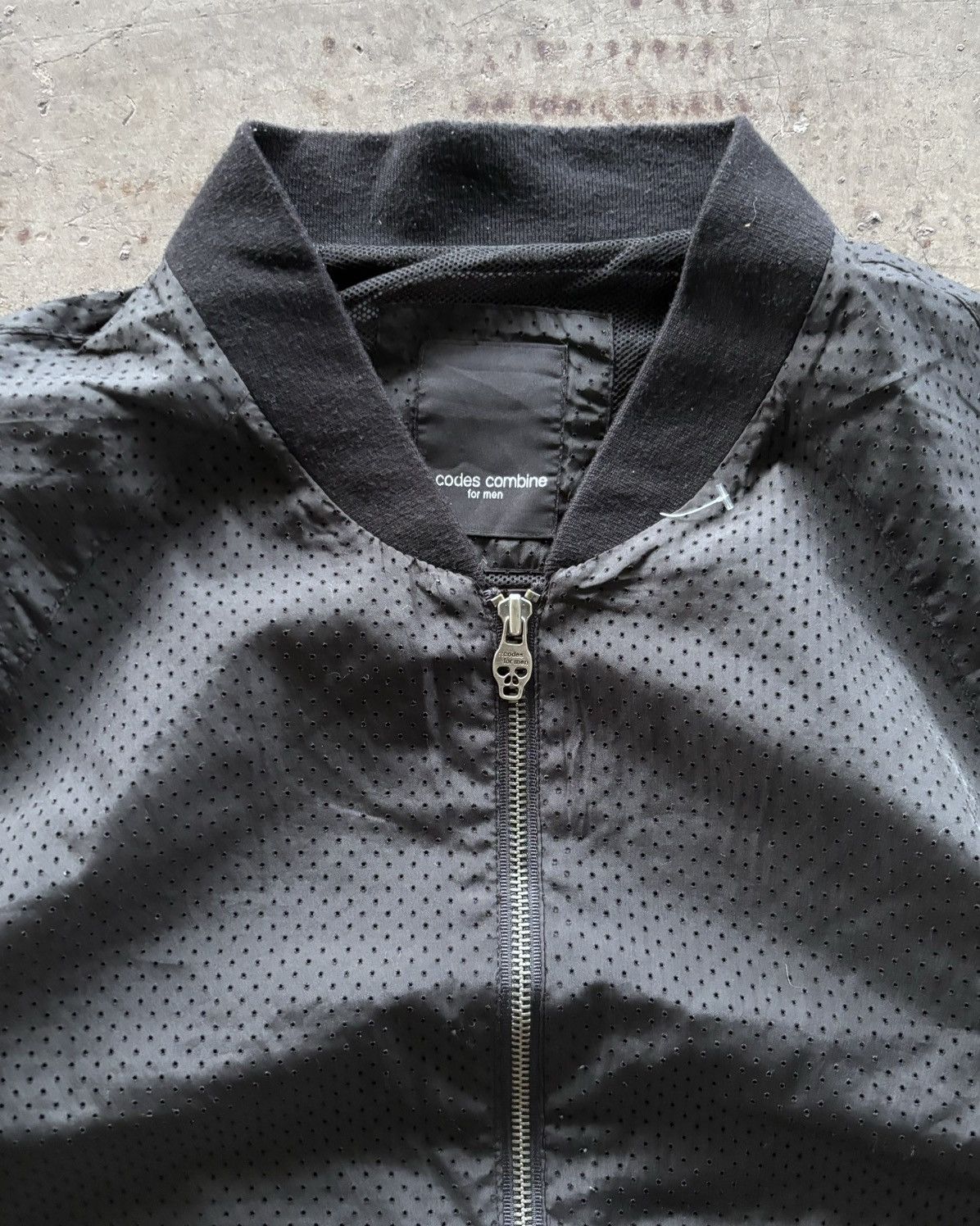 If Six Was Nine × Japanese Brand × Le Grande Bleu (L.G.B.) Codes Combine For Men Holes Design Black Bomber Jacket Size US L / EU 52-54 / 3 - 3 Thumbnail