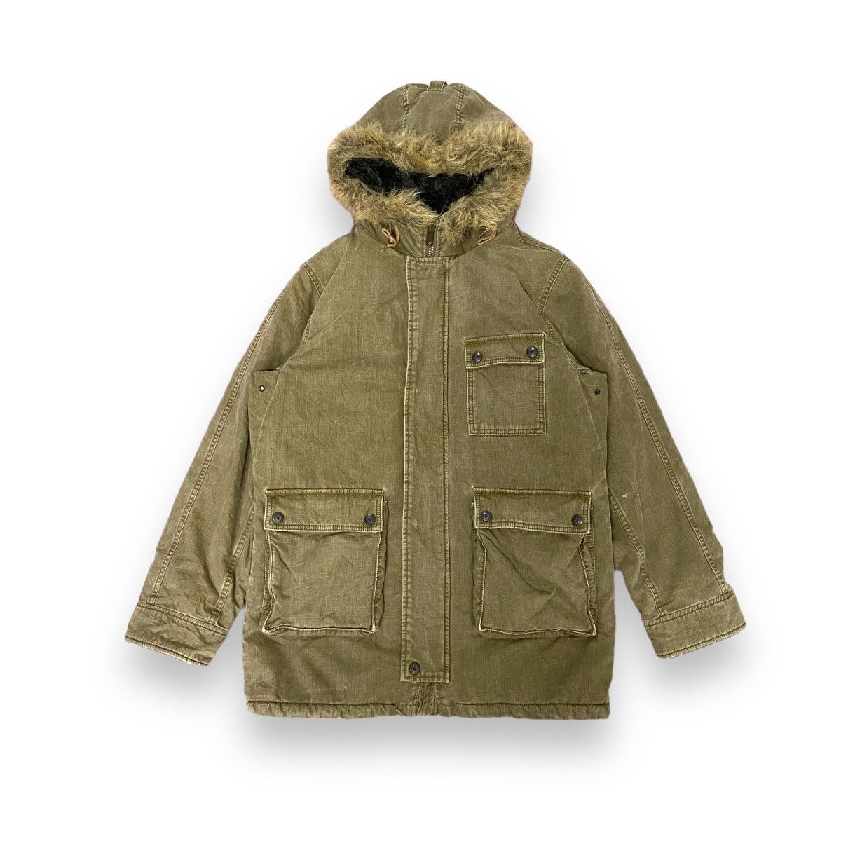 14th Addiction × Johnbull × Le Grande Bleu (L.G.B.) 🇯🇵 VINTAGE JOHN BULL MILITARY FUR SHERPA JACKET Size US L / EU 52-54 / 3 - 1 Thumbnail