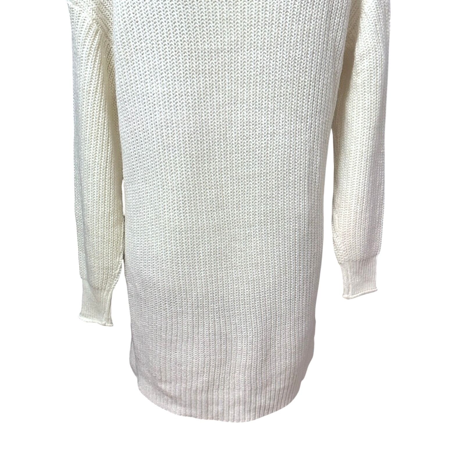 Other Vero Moda Sweater Dress Knit Mini Soft Off-White XS NWOT Size XS / US 0-2 / IT 36-38 - 6 Thumbnail