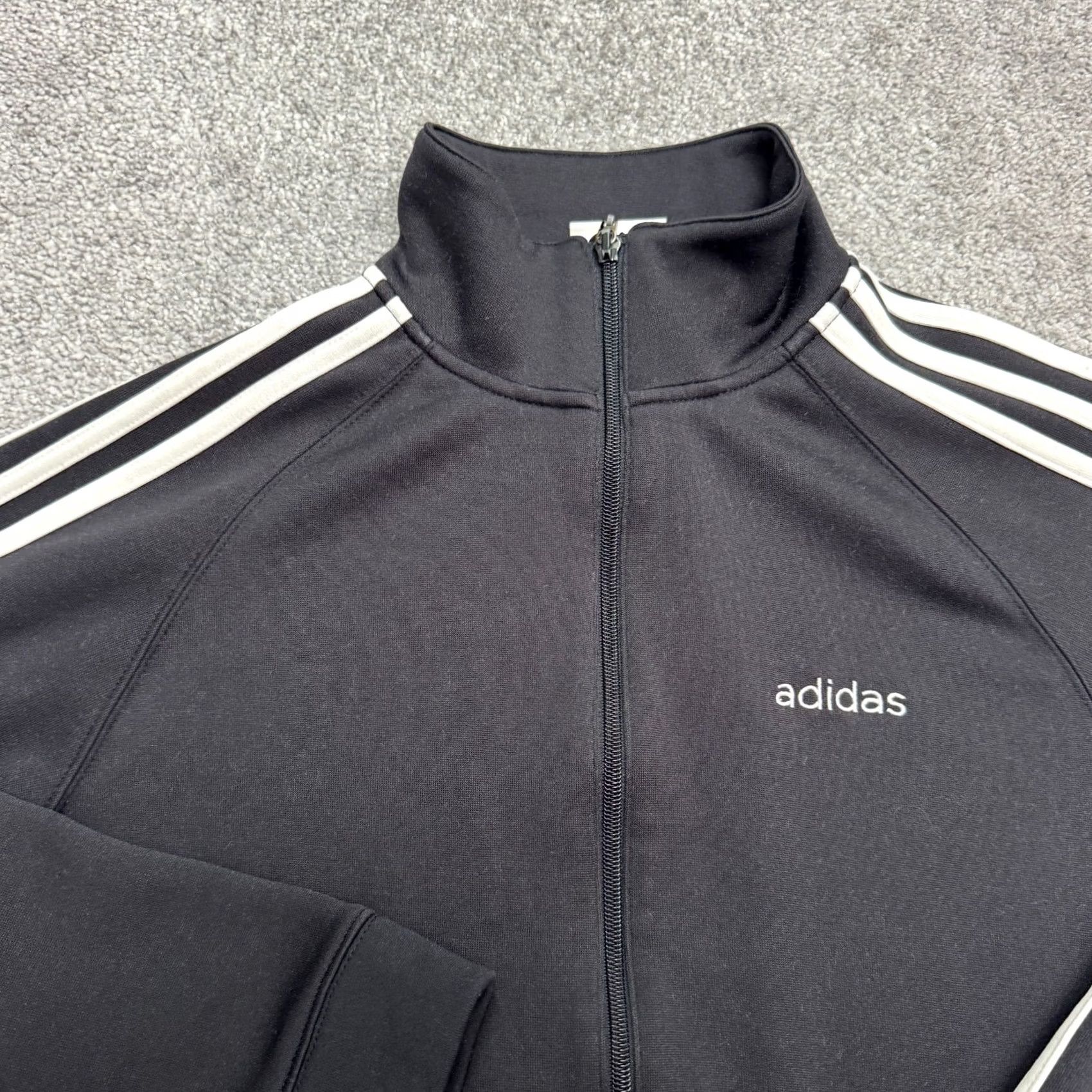 Adidas VINTAGE adidas Track Jacket Mens XL Black White Full Zip Active Size US XL / EU 56 / 4 - 3 Thumbnail