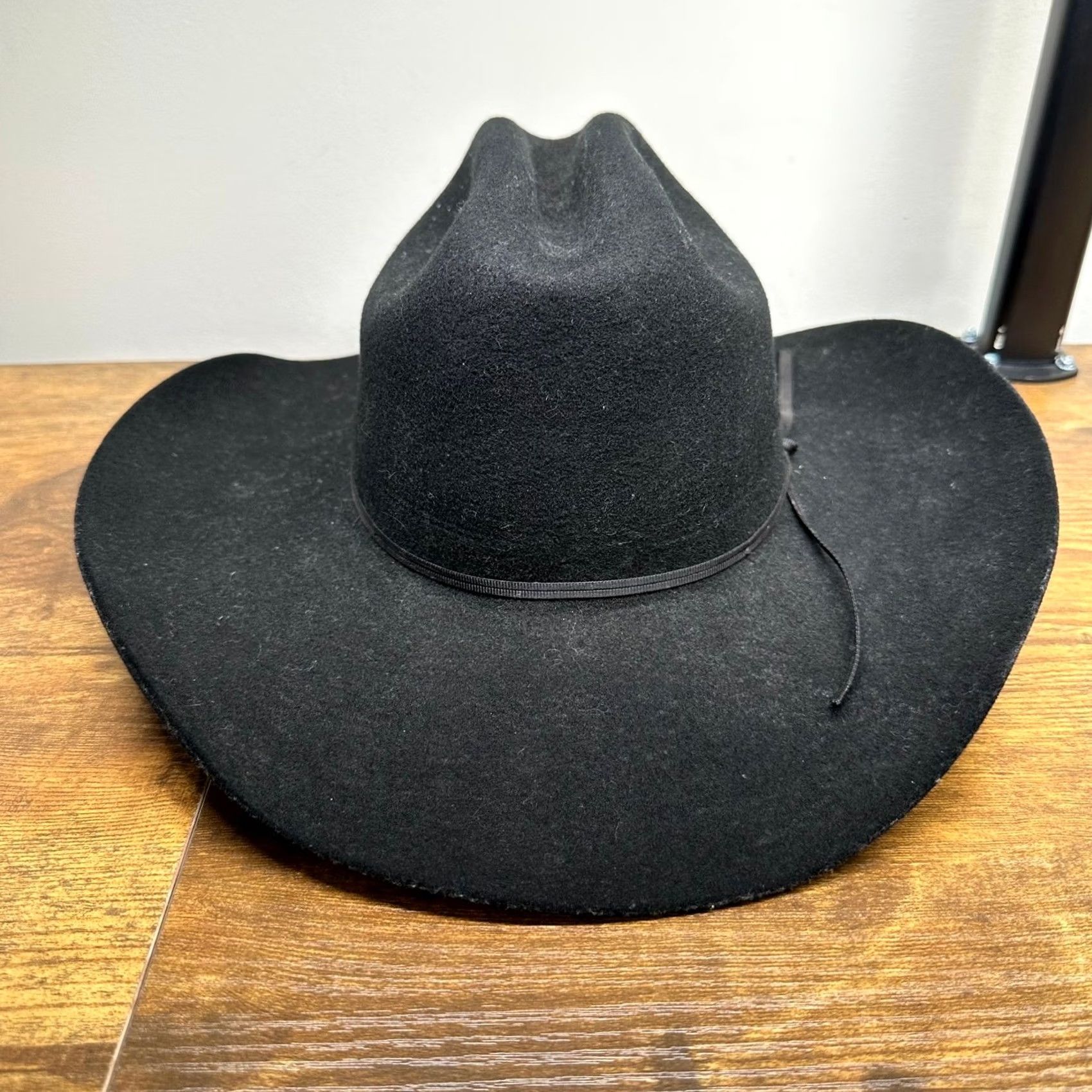 FELT Justin by Milano Cowboy Hat Black Felt Crease Wide Brim OSFM Mens Size ONE SIZE - 4 Thumbnail