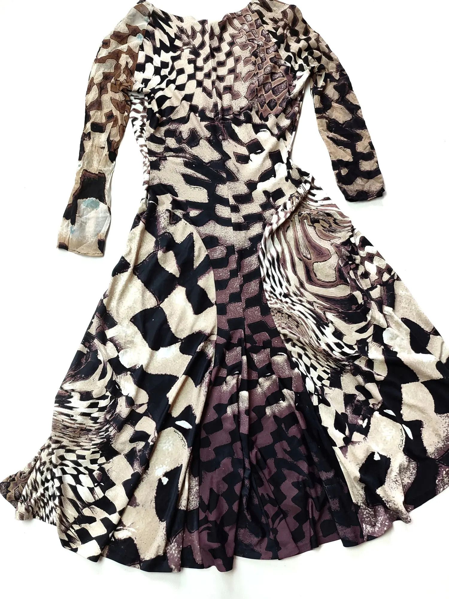 Roberto Cavalli Vintage Roberto Cavalli 2003 Silk Dress Psychodelic Runway Size S / US 4 / IT 40 - 6 Thumbnail
