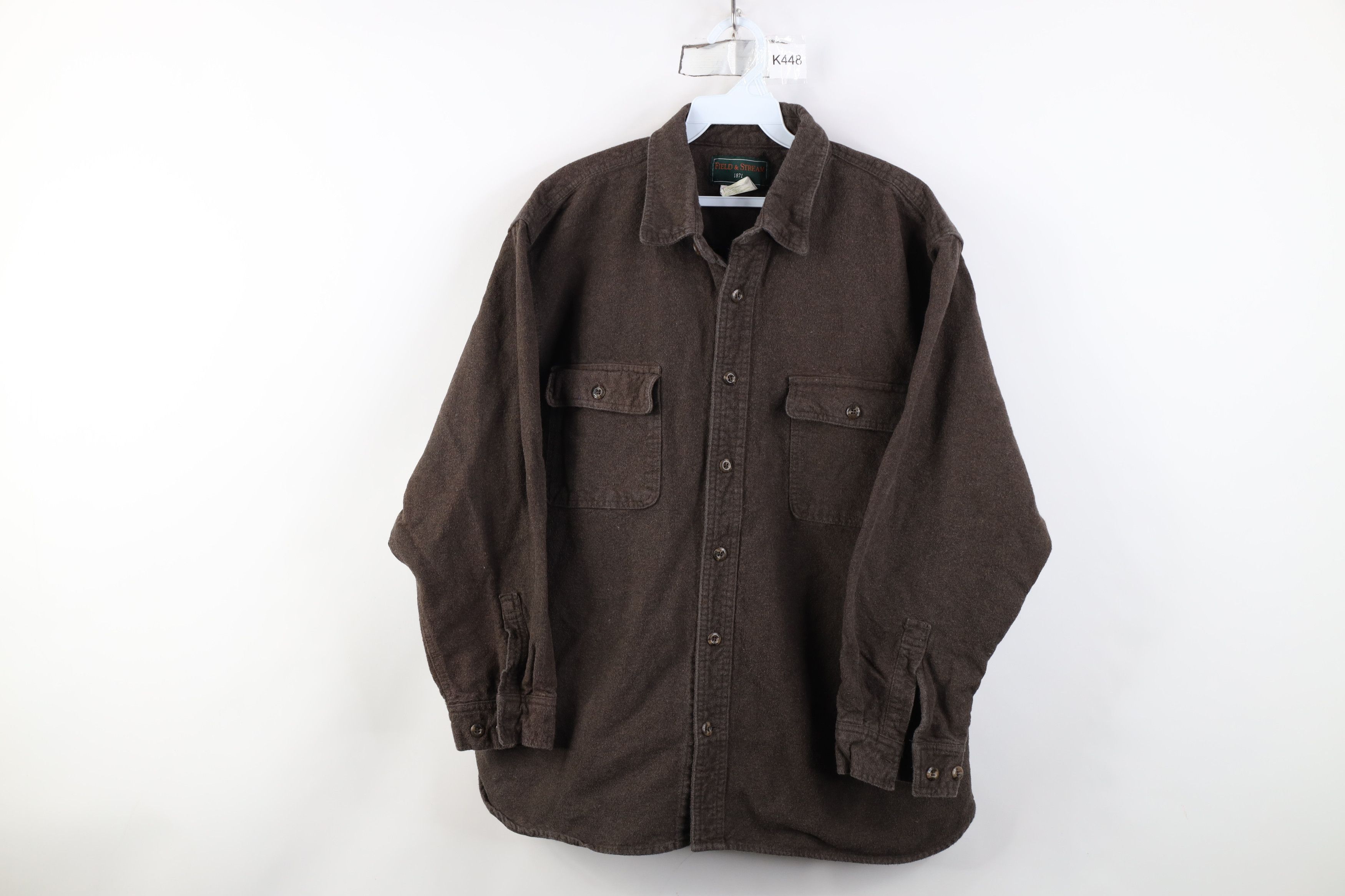 Vintage Vintage 90s Streetwear Chamois Cloth Button Shirt Brown Size US XL / EU 56 / 4 - 1 Thumbnail