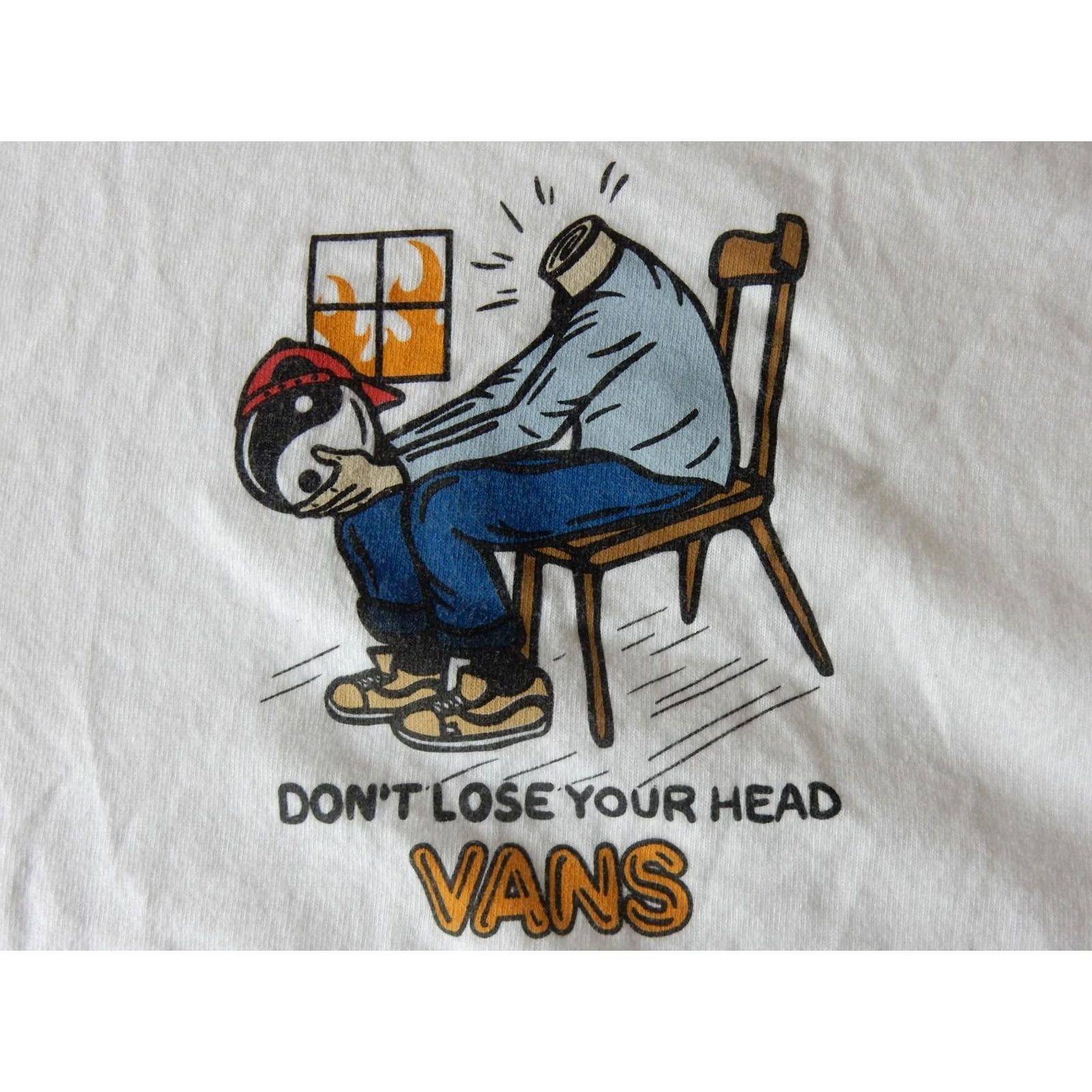 Vans VANS T Shirt Mens Size L Graphic Print Do Not Lose Your Head White Cotton Short Sleeve Size US L / EU 52-54 / 3 - 2 Thumbnail