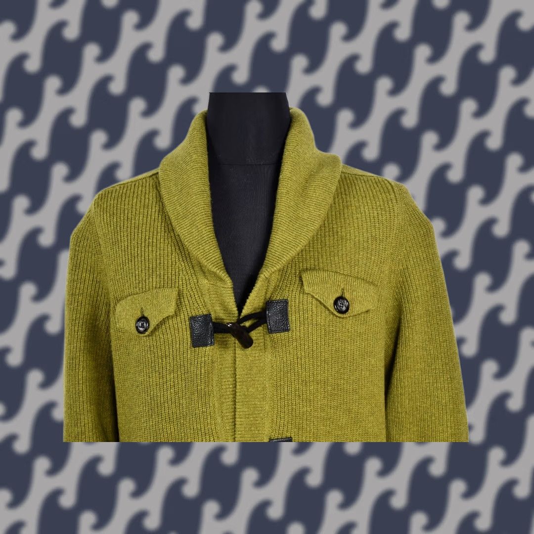 Paolo Pecora PAOLO PECORA Cardigan Wool Shawl Green XL Men Long Sleeve Vintage Style? Gand? Size US XL / EU 56 / 4 - 1 Thumbnail