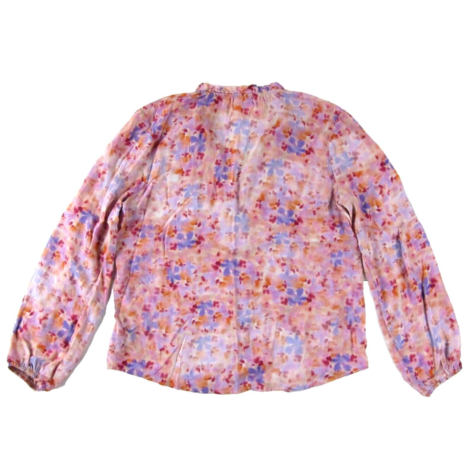 CLOT Cloth & Stone Blouse Shirt Womens S Pink Floral Button Down Long Sleeve Rayon Tunic Casual/Business/Formal 90s Colorful Preppy Size S / US 4 / IT 40 - 2 Thumbnail