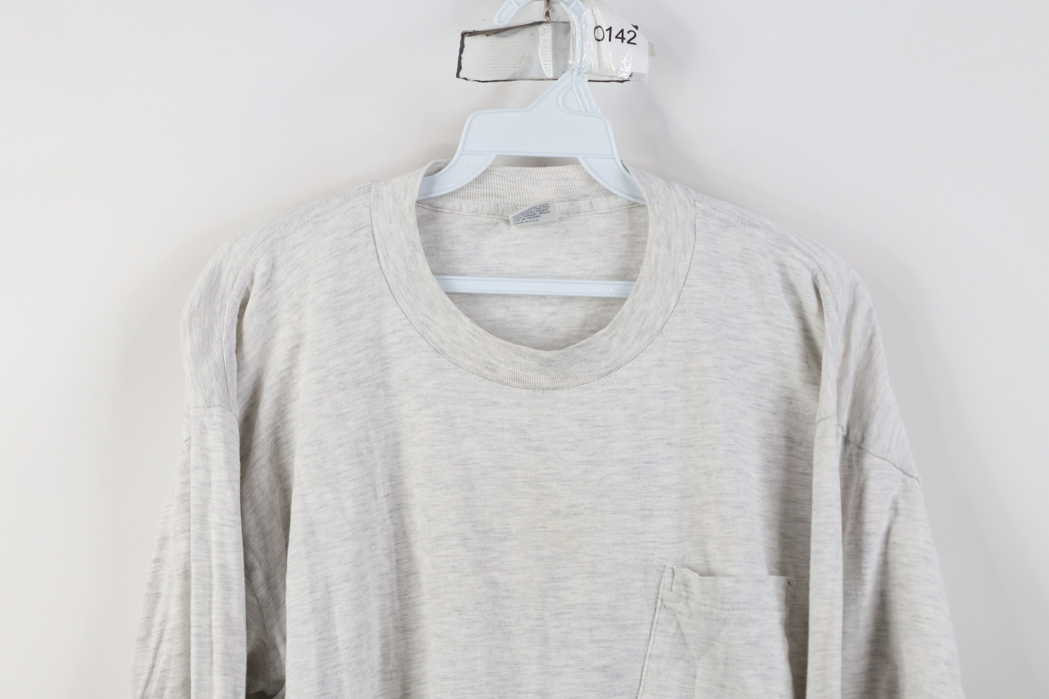 Vintage Vintage 90s Streetwear Long Sleeve T-Shirt Heather Gray USA Size US XL / EU 56 / 4 - 2 Thumbnail