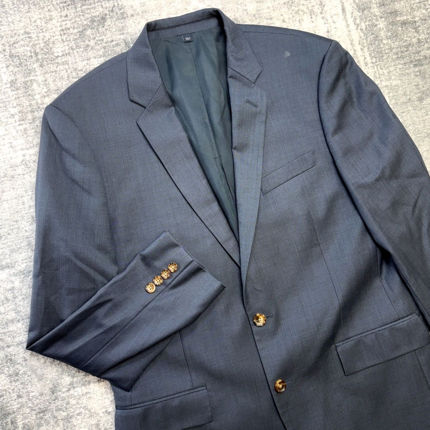 J.Crew J.CREW Blazer Mens 42R Blue Wool Lined Single-Breasted Notch Lapel 2-Button Formal Jacket Coat Size 42R - 2 Thumbnail