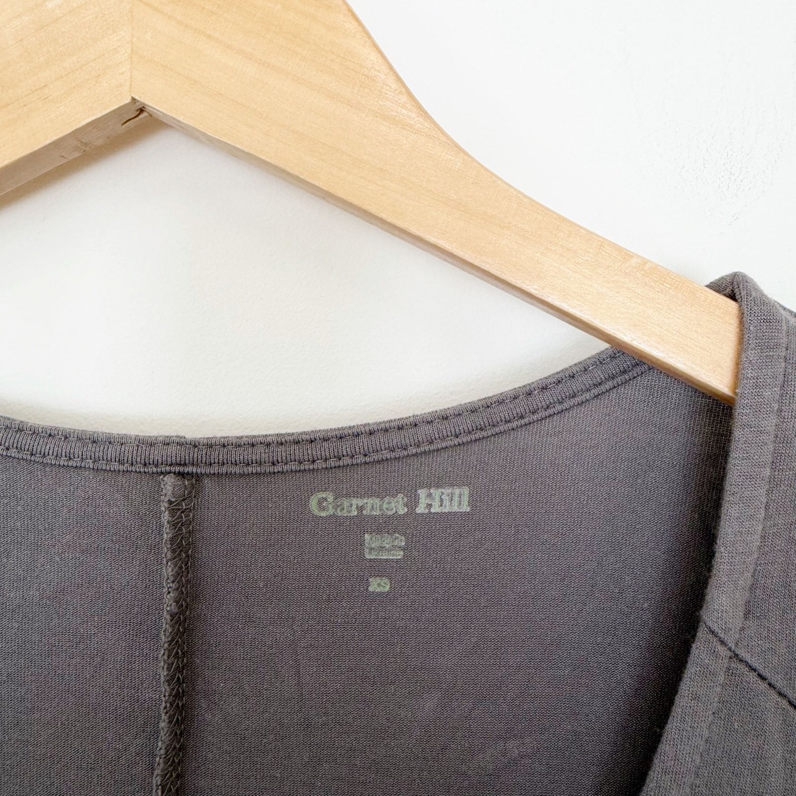 Other Garnet Hill Gray Long Sleeve Dress Sz XS Size XS / US 0-2 / IT 36-38 - 2 Thumbnail