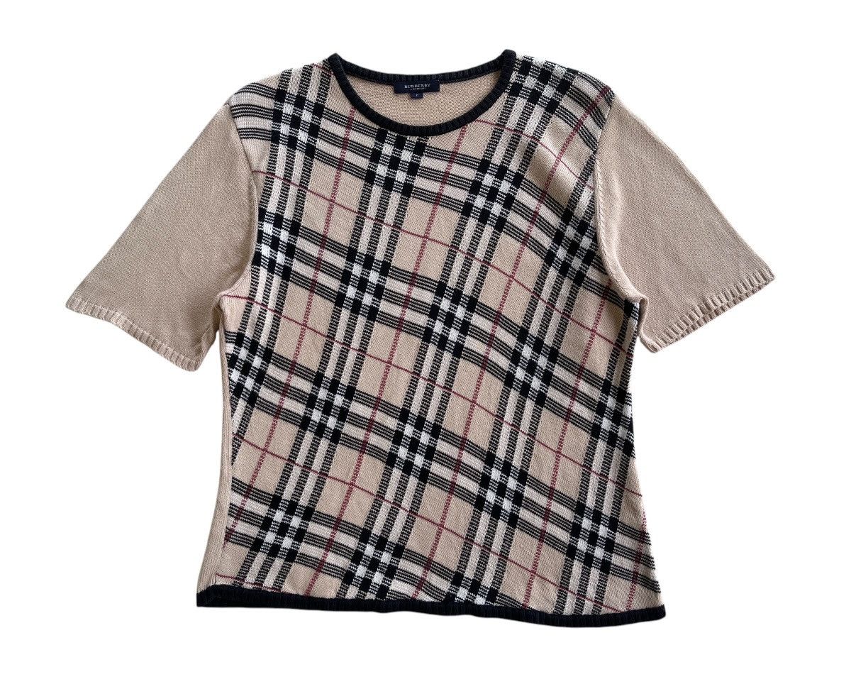 Burberry Nova Checked Knit Cropped Shirt Size M / US 6-8 / IT 42-44 - 2 Thumbnail