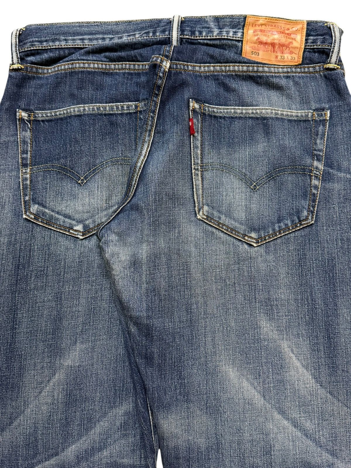 Levi's Vintage Y2K Levis 503 Blue Bleached Distress Wide Leg Loose Size US 33 - 5 Thumbnail