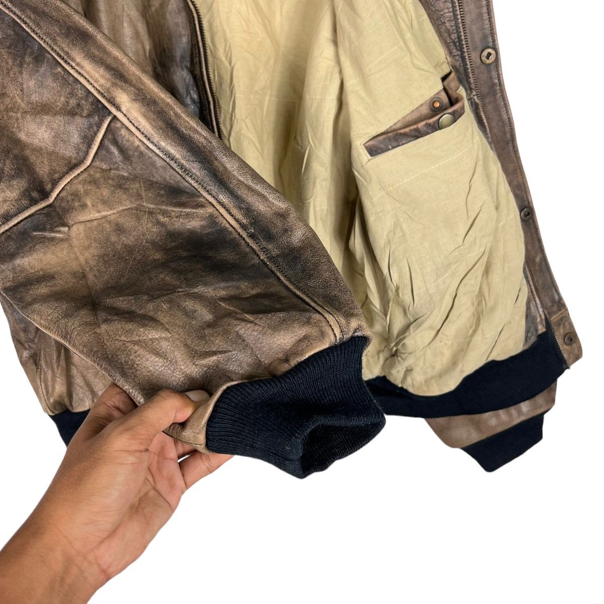 Banana Republic 🔥 1980s BANANA REPUBLIC TRAVEL SAFARI DYED LEATHER JACKET Size US L / EU 52-54 / 3 - 11 Thumbnail