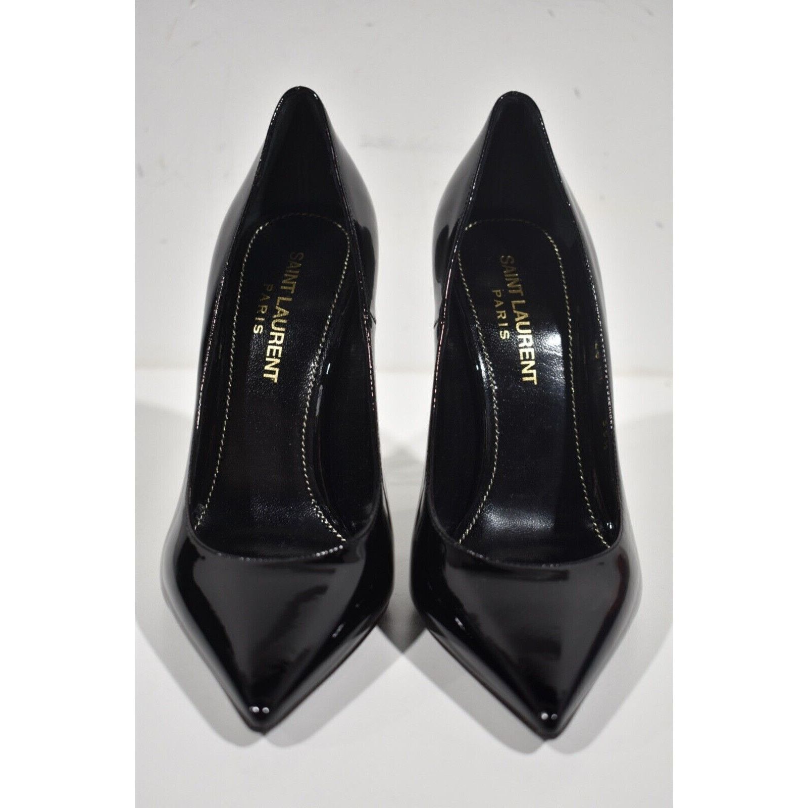 Yves Saint Laurent Opyum 110 Patent Leather YSL Logo Pointed Toe Heel Pump 35.5 Size US 5.5 / IT 35.5 - 5 Thumbnail