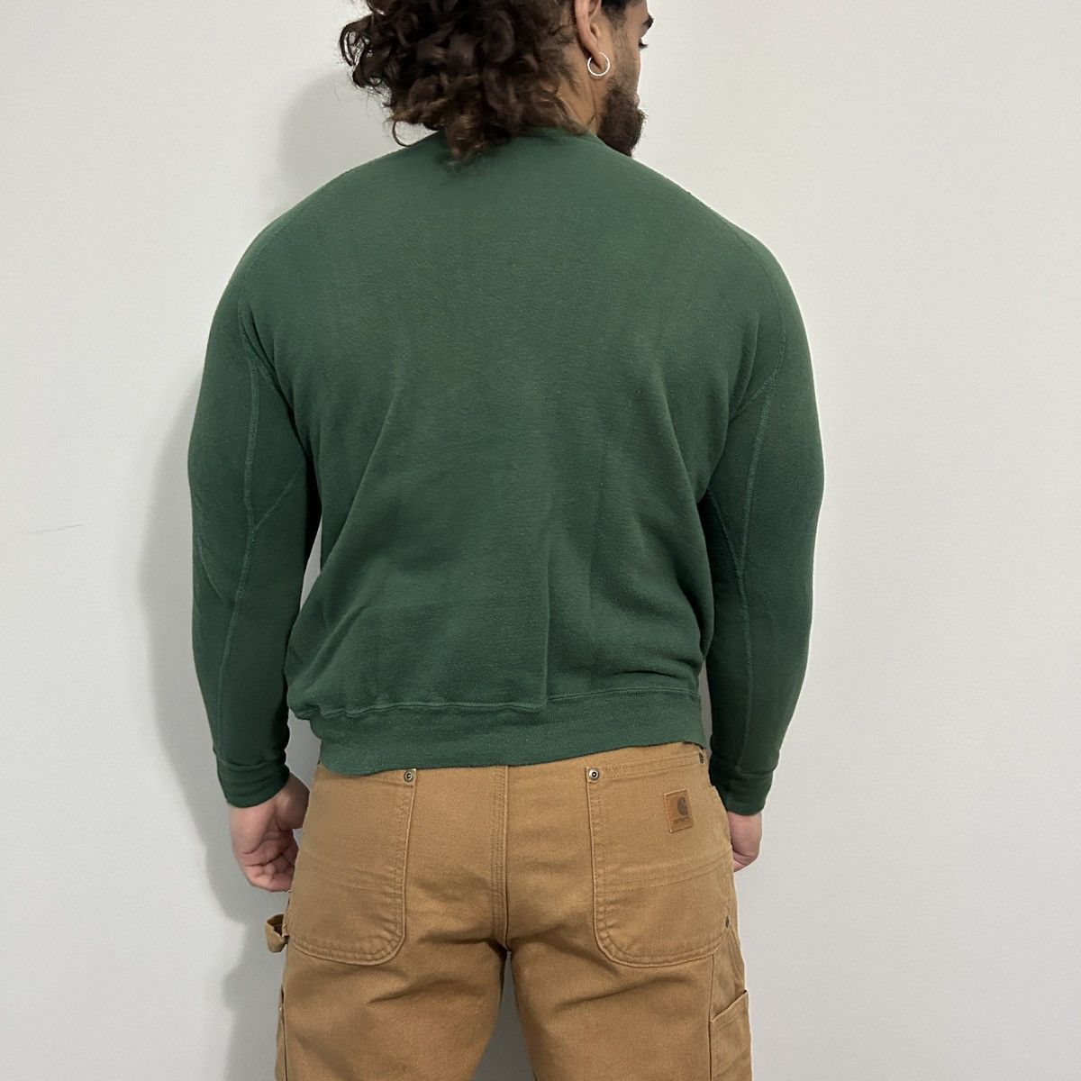 Vintage Vintage Blank Green Crewneck Sweatshirt Size US L / EU 52-54 / 3 - 2 Thumbnail