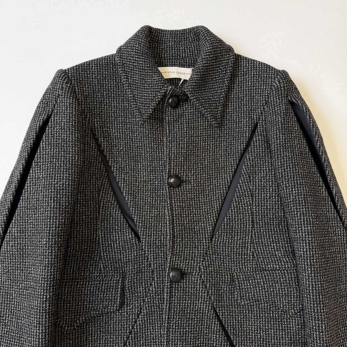 Stefan Cooke A/W 19 ‘Slashed’ Black/Beige Wool Overcoat Size US M / EU 48-50 / 2 - 6 Thumbnail