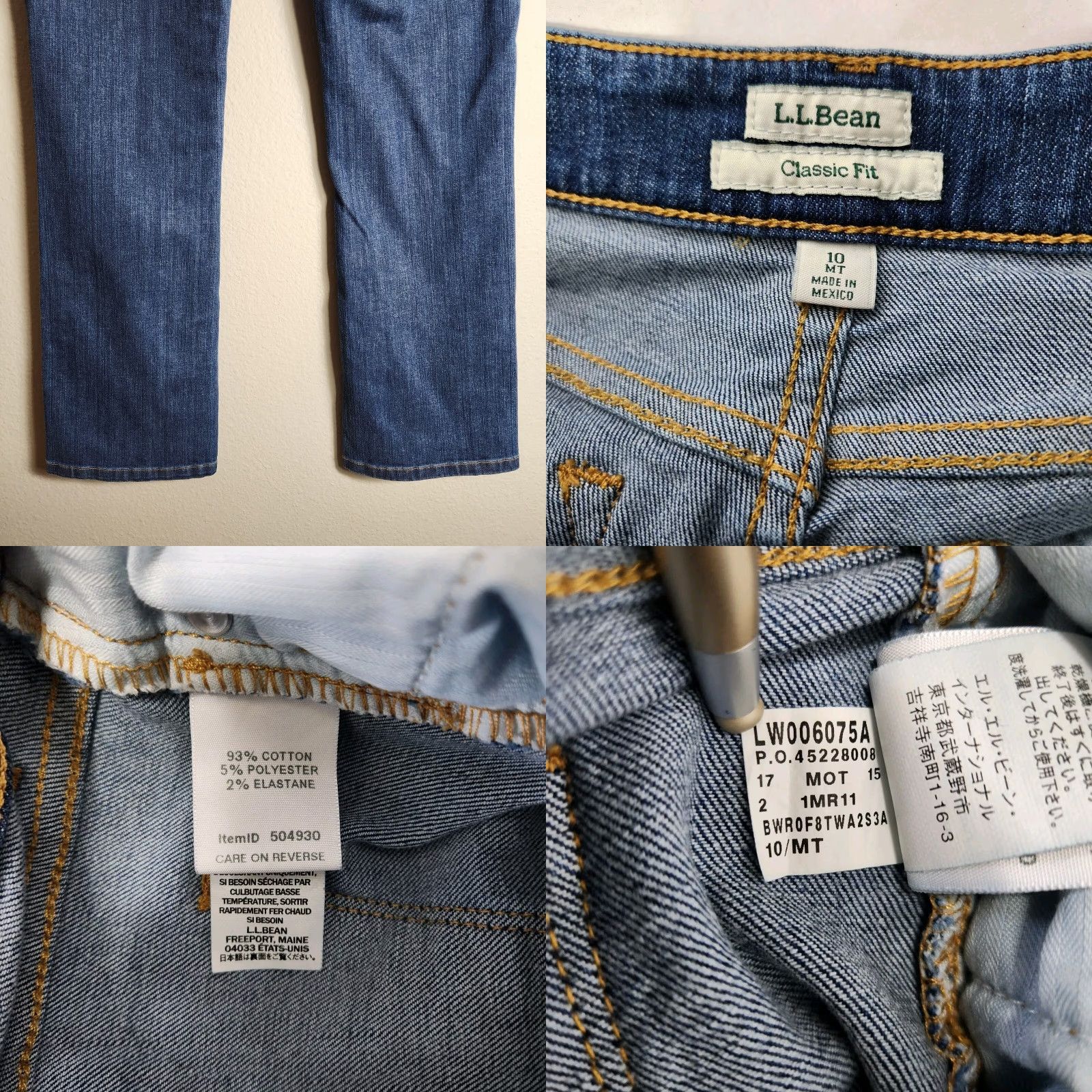 Vintage L.L. Bean Jeans Womens True Shape Classic Fit High Rise Bootcut Leg 10 MT Blue Cotton Blend Denim 5-Pocket Mens? Girls? Size 32" / US 10 / IT 46 - 8 Thumbnail