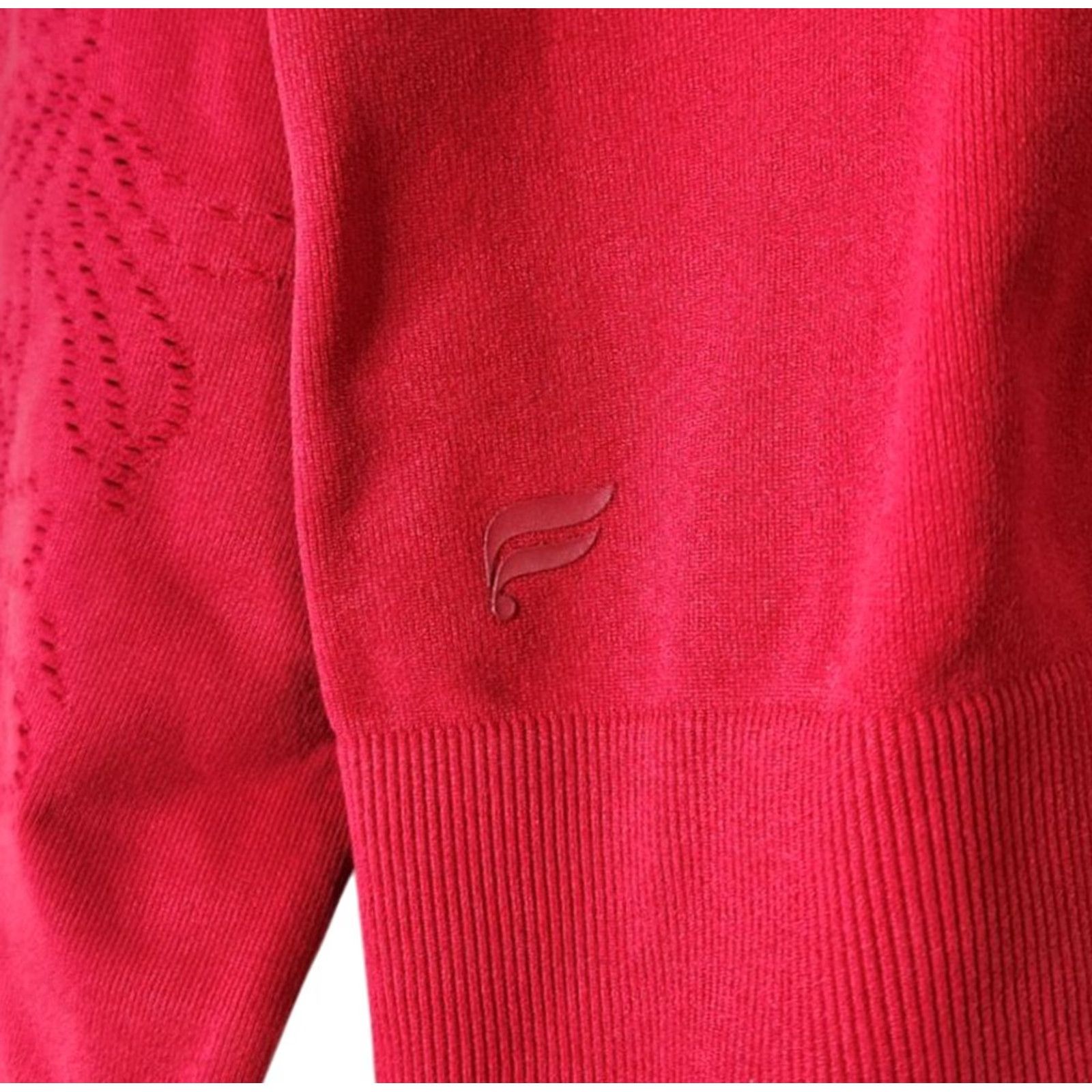 Fabletics Fabletics Womens XL Seamless Lace Long Sleeve Top Crop Shirt Deep Red Tee Size XL / US 12-14 / IT 48-50 - 4 Thumbnail