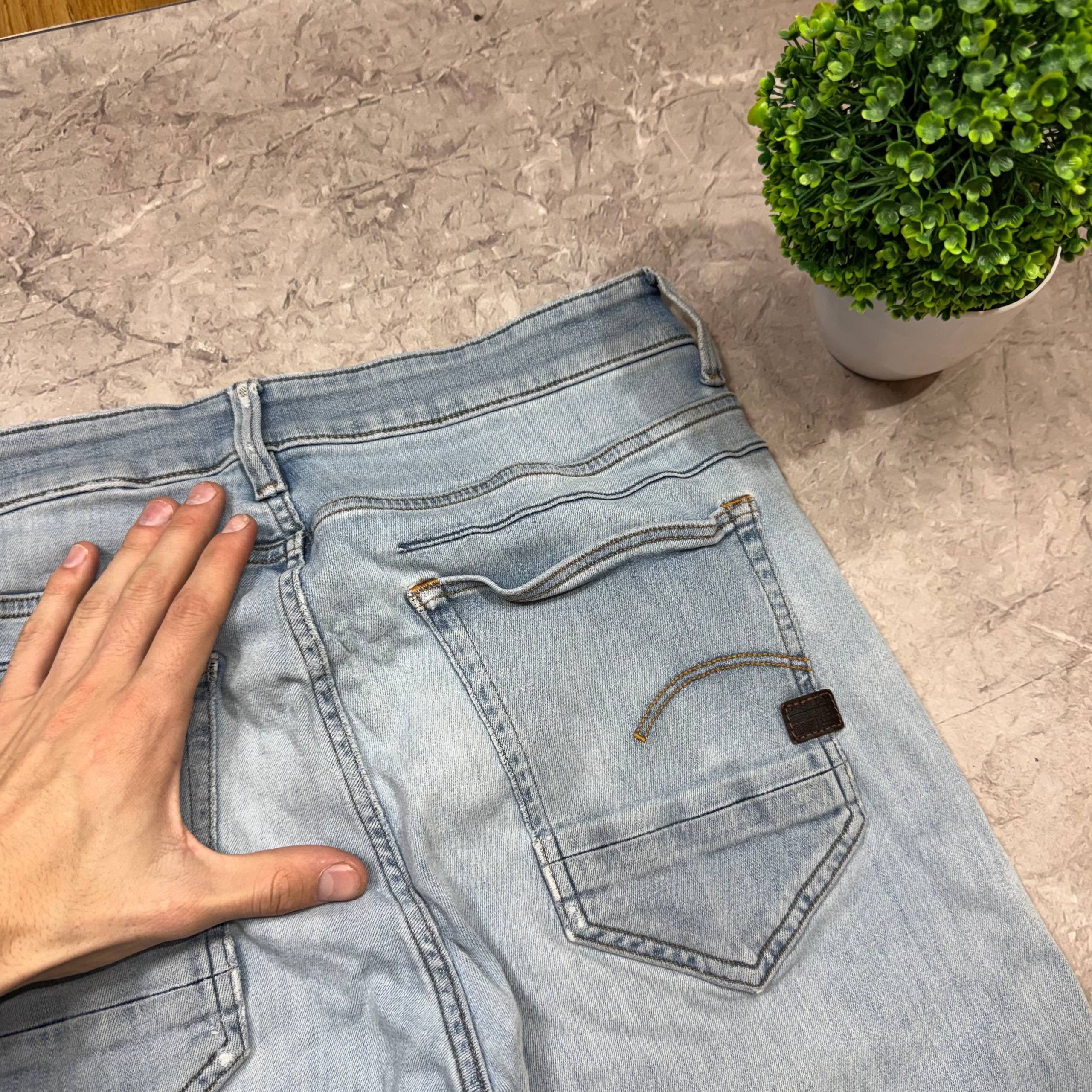 G-Star G-Star Raw Denim Faded Blue Y2K D-Staq 5-Pocket Jeans 32x32 Size US 33 - 3 Thumbnail
