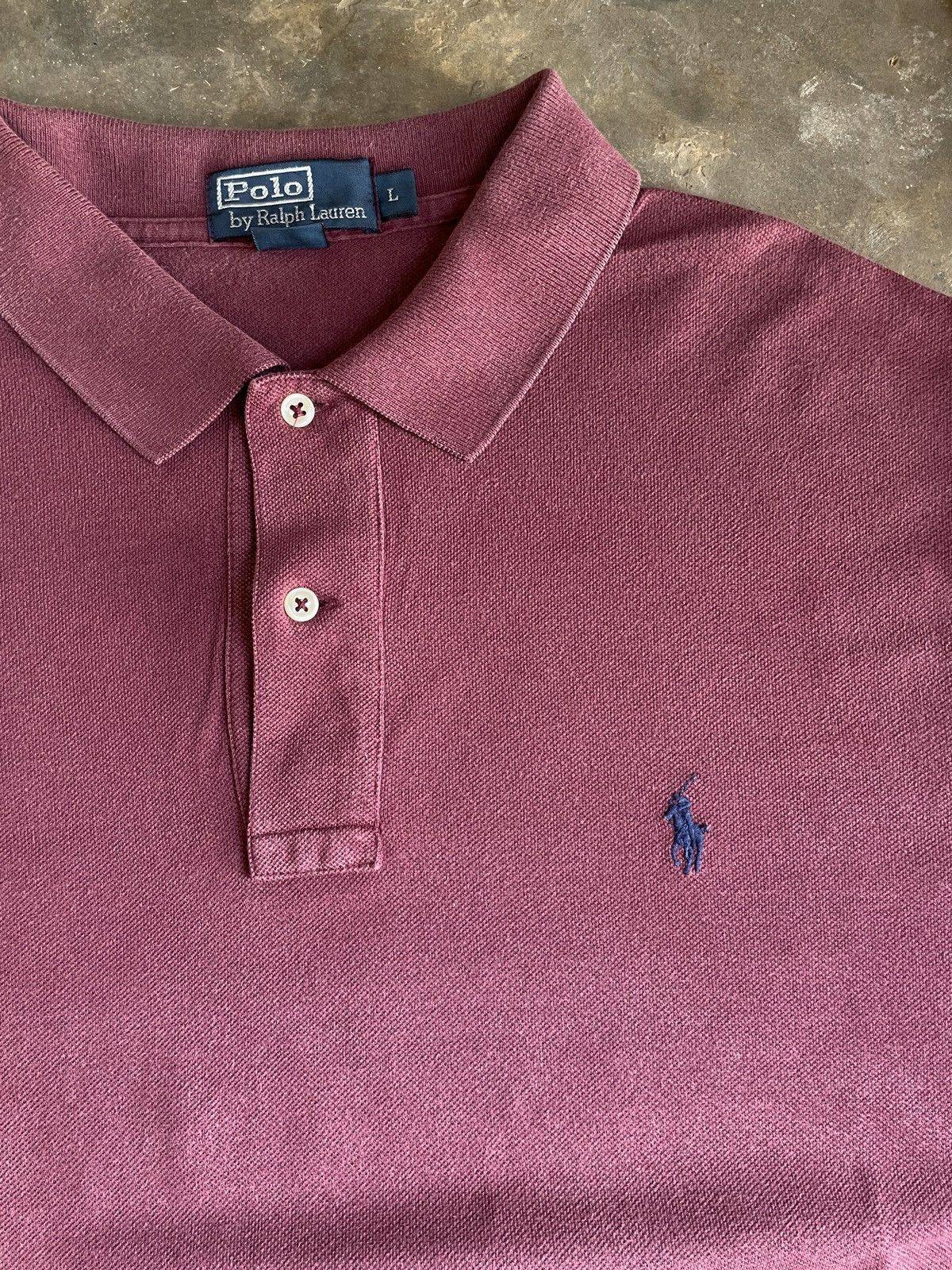 Polo Ralph Lauren Vintage 90s Polo Ralph Lauren Polo t-Shirt Gurgundy Size US L / EU 52-54 / 3 - 4 Thumbnail