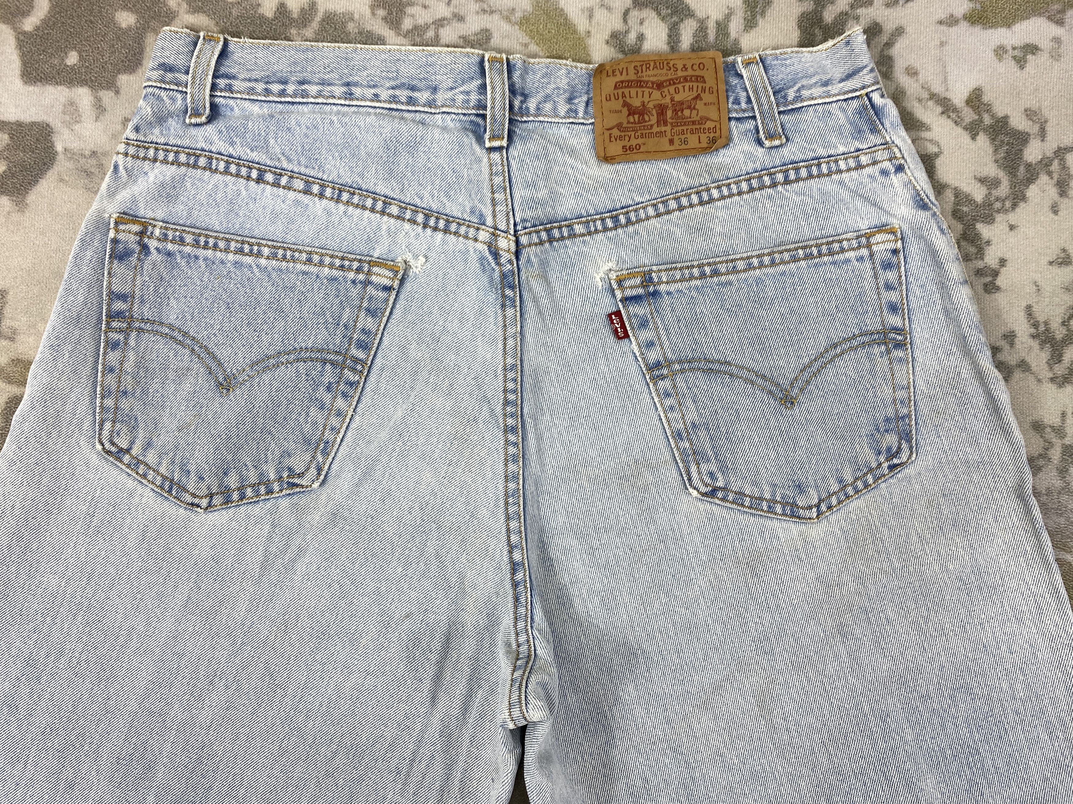 Levi's Light Blue Wash Vintage Levi's 560 35x37 Denim -JN1948 Size US 35 - 4 Thumbnail