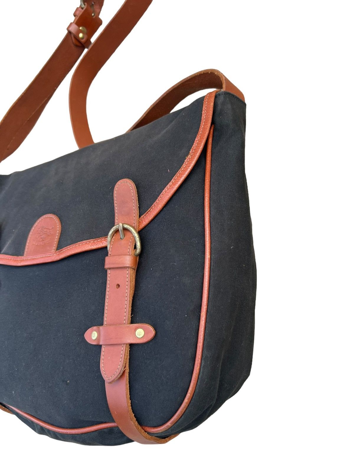 Il Bisonte × Leather Vintage il Bisonte Black Cotton Leather Messenger Bag Size ONE SIZE - 4 Thumbnail