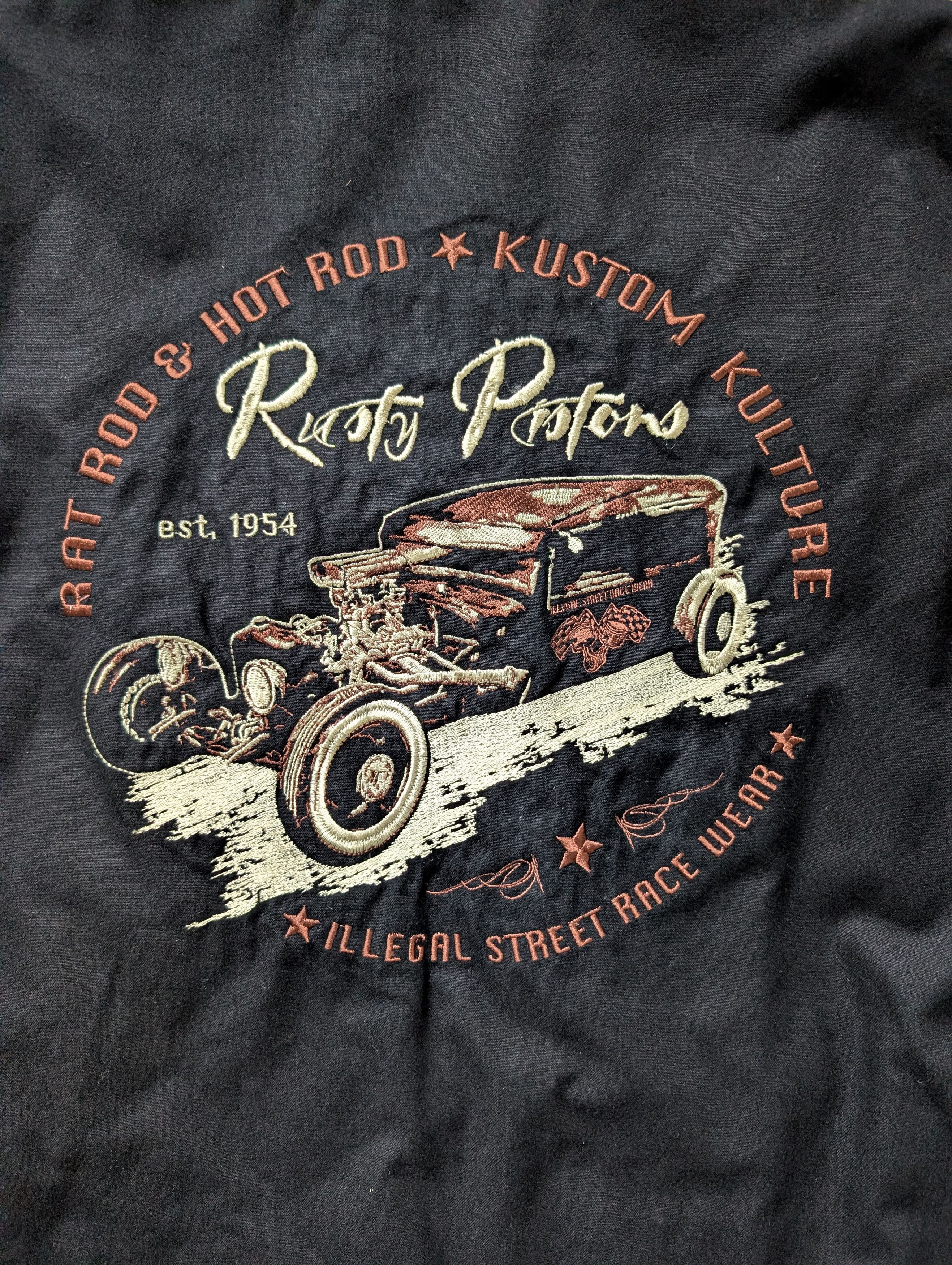 Rusty Rusty Pistons Choppers & Bobbers Customs Rare Biker Jacket Size US XL / EU 56 / 4 - 14 Thumbnail