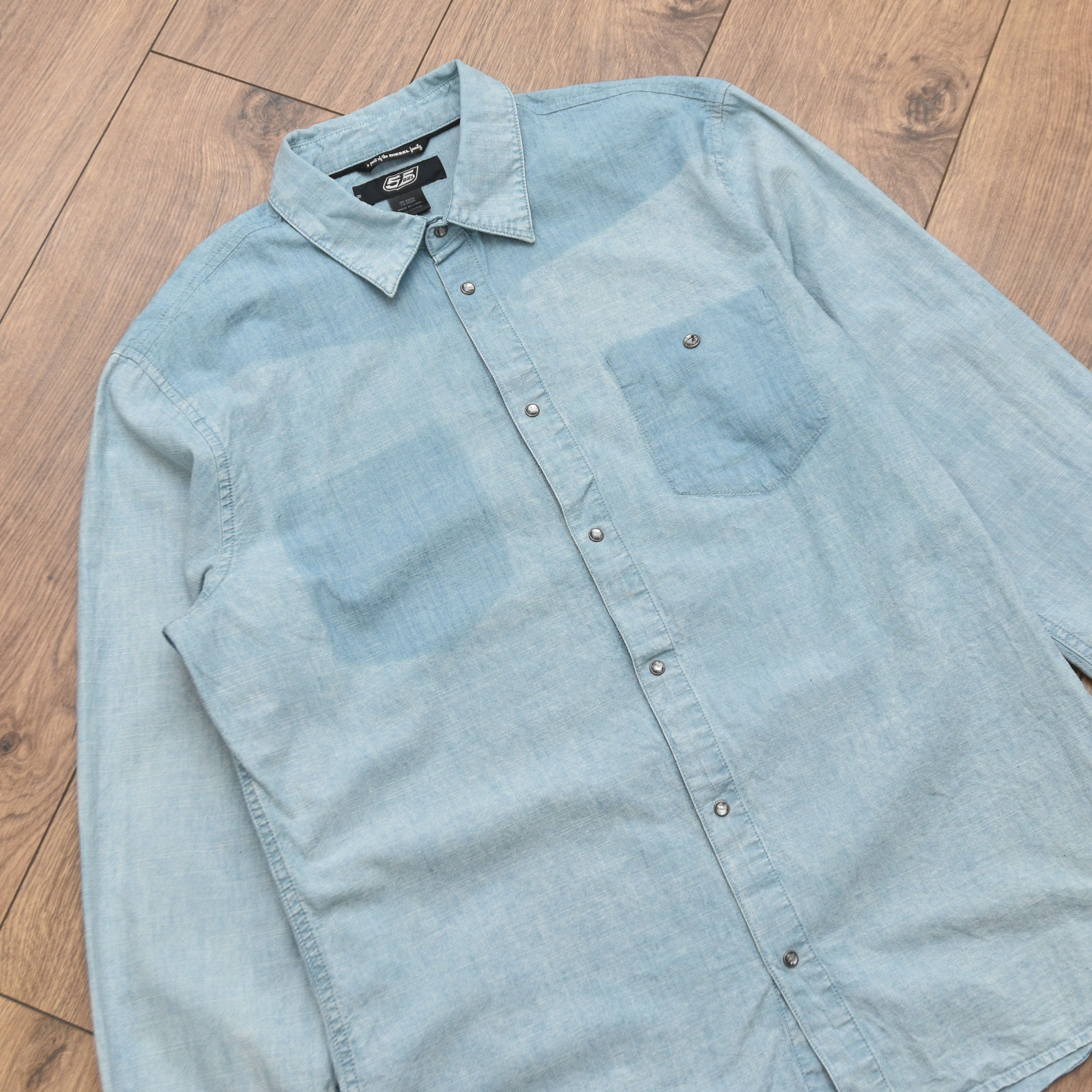 55DSL 90s 55 DSL distressed Diesel Very Rare Faded Denim Shirt Size US L / EU 52-54 / 3 - 6 Thumbnail