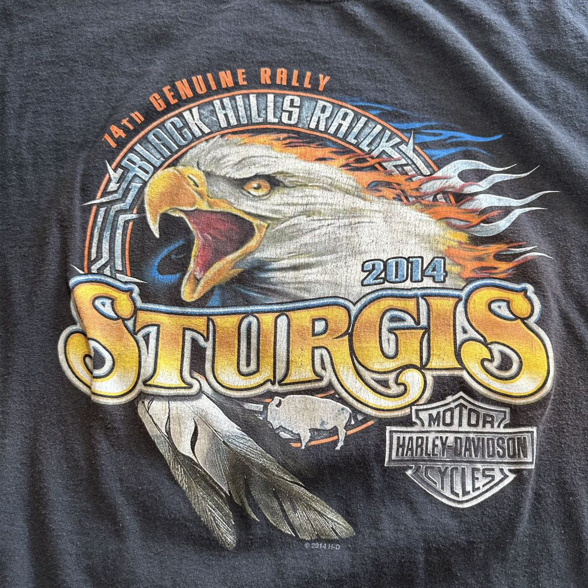 Harley Davidson Harley Davidson Bald Eagle Sturgis 2014 Rally Shirt Size US XXL / EU 58 / 5 - 3 Thumbnail