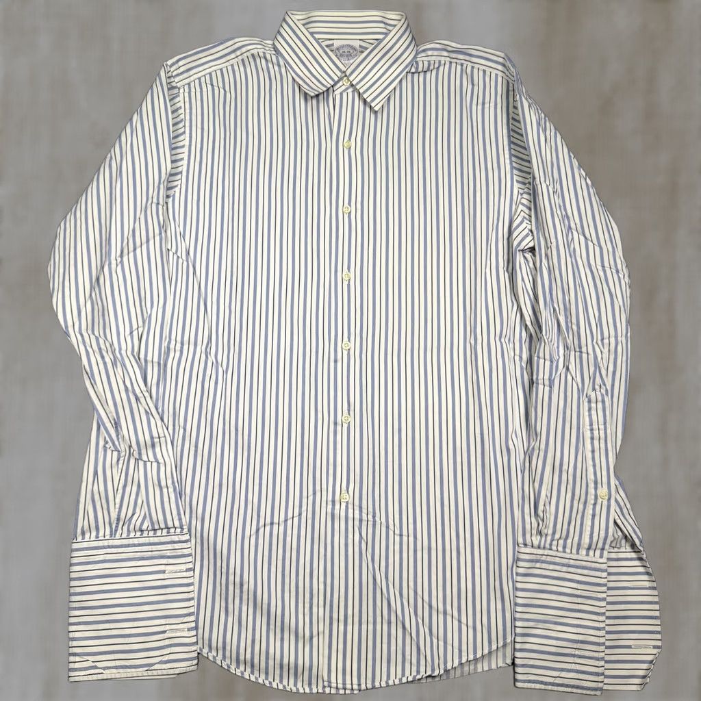 Brooks Brothers Brooks Brothers Shirt Mens Large 16-35 Slim Fit Stripe Long Sleeve Button Up Size US L / EU 52-54 / 3 - 1 Thumbnail