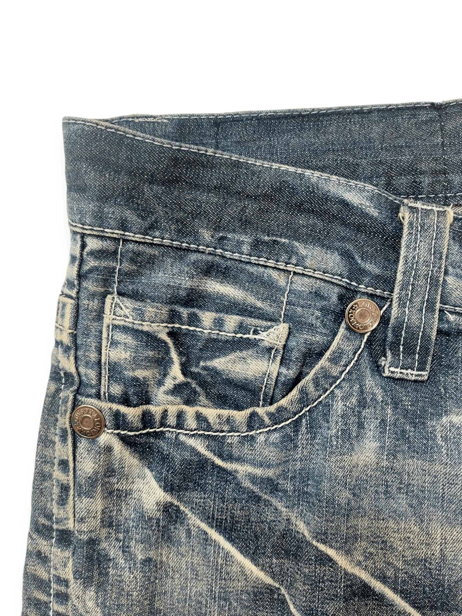 LOWBOX Vintage Lowbox Punk Distressed Denim Size US 33 - 10 Thumbnail