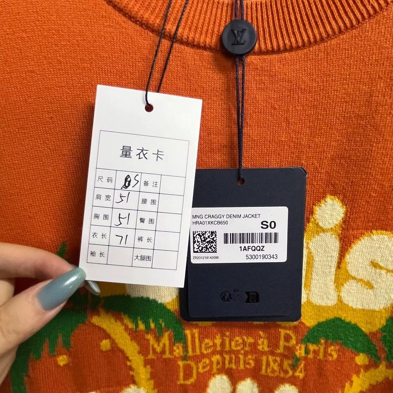 Louis Vuitton Louis Vuitton 24 Latest Orange Letter Logo Pattern Intarsi Size US S / EU 44-46 / 1 - 5 Thumbnail
