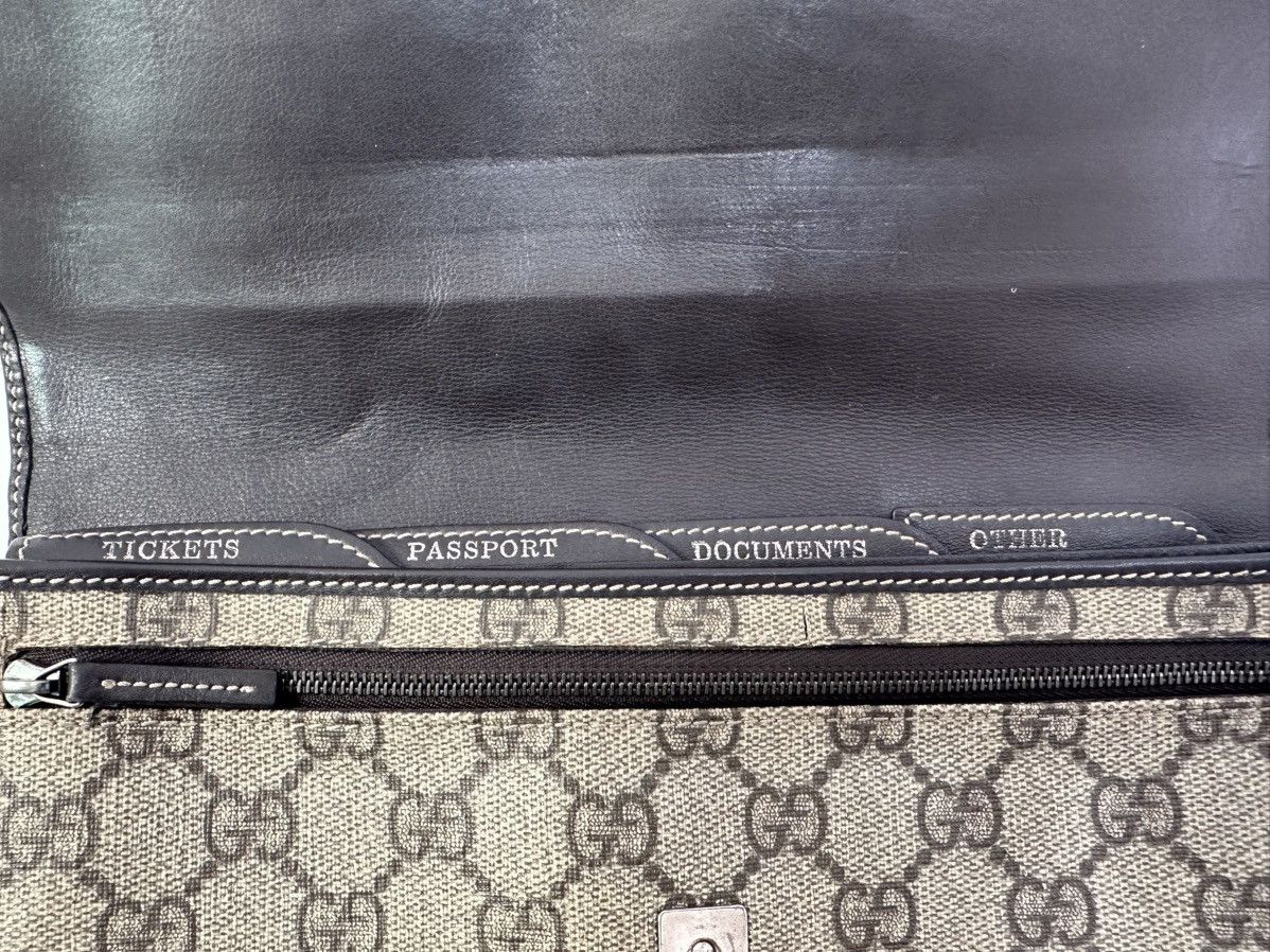 Gucci GUCCI GG Supreme Monogram Clutch Document Holder Brown Size ONE SIZE - 5 Thumbnail