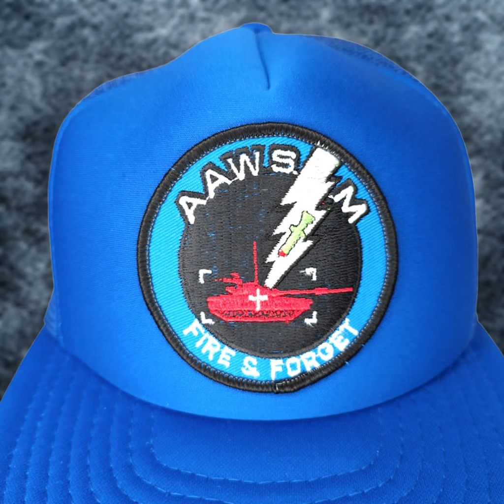 Vintage VINTAGE Speedway AAWS-M Anti Tank Missile Trucker Hat Mens One Size Blue Snapback Cap Size ONE SIZE - 1 Thumbnail