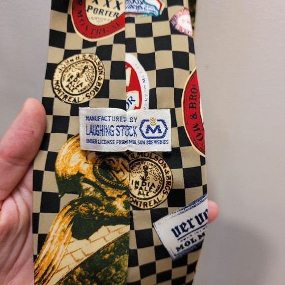 Vintage Molson Breweries Vintage Tie - 100% Crepe De Chine Size ONE SIZE - 4 Thumbnail